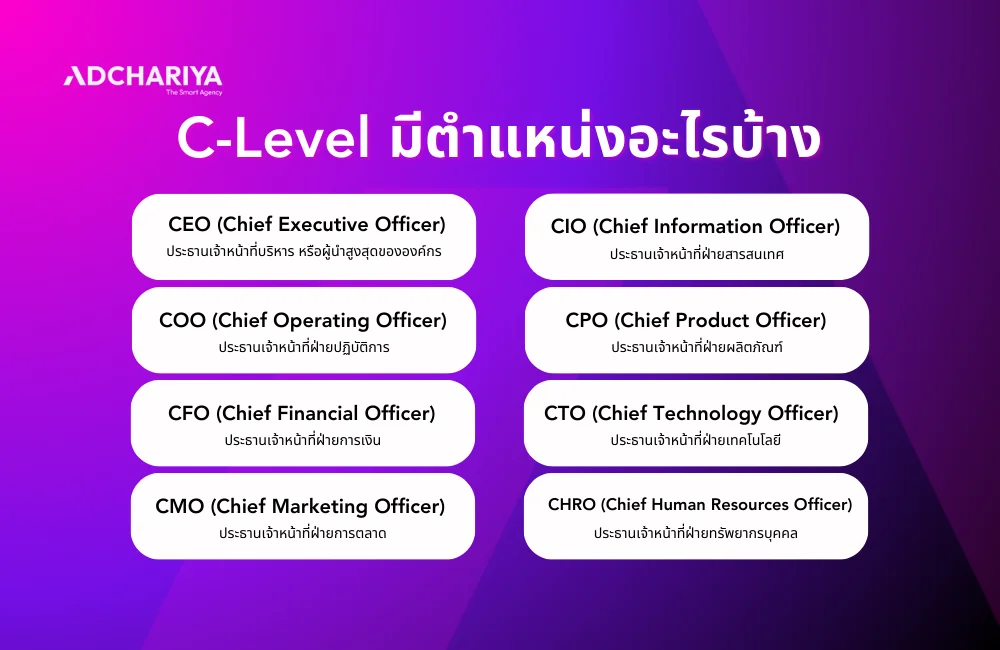 1. CEO (Chief Executive Officer)